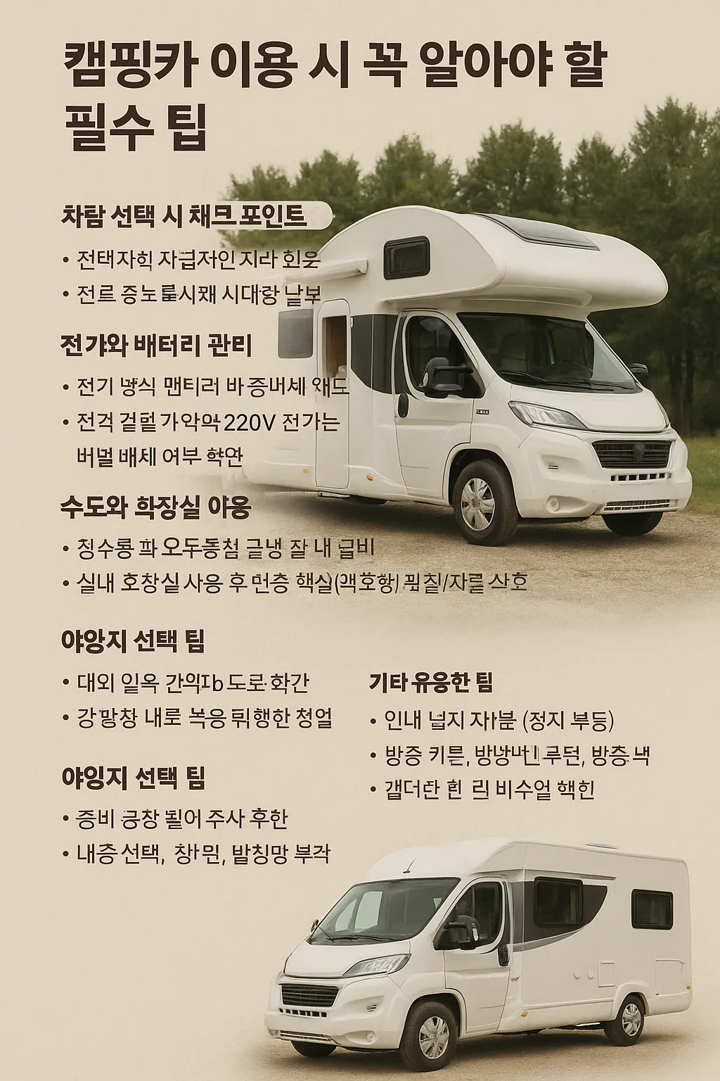 캠핑카 알아야 할 필수 정보 사진