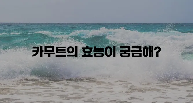 카무트의 11가지 효능을 완벽 정리했습니다!