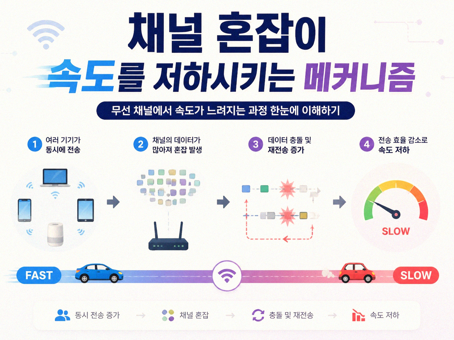 와이파이 속도가 갑자기 느려질 때, 채널 혼잡 때문일까요?