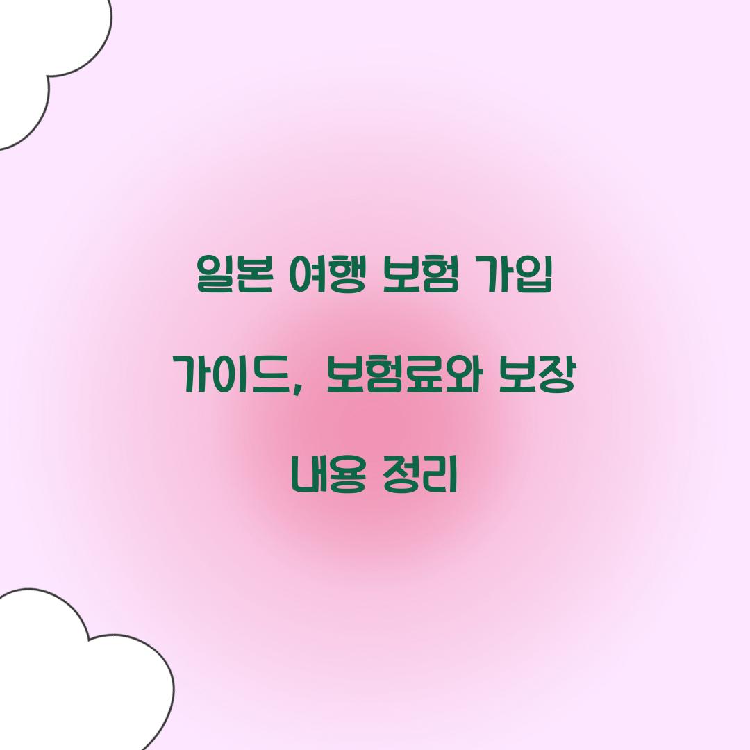 일본 여행 보험