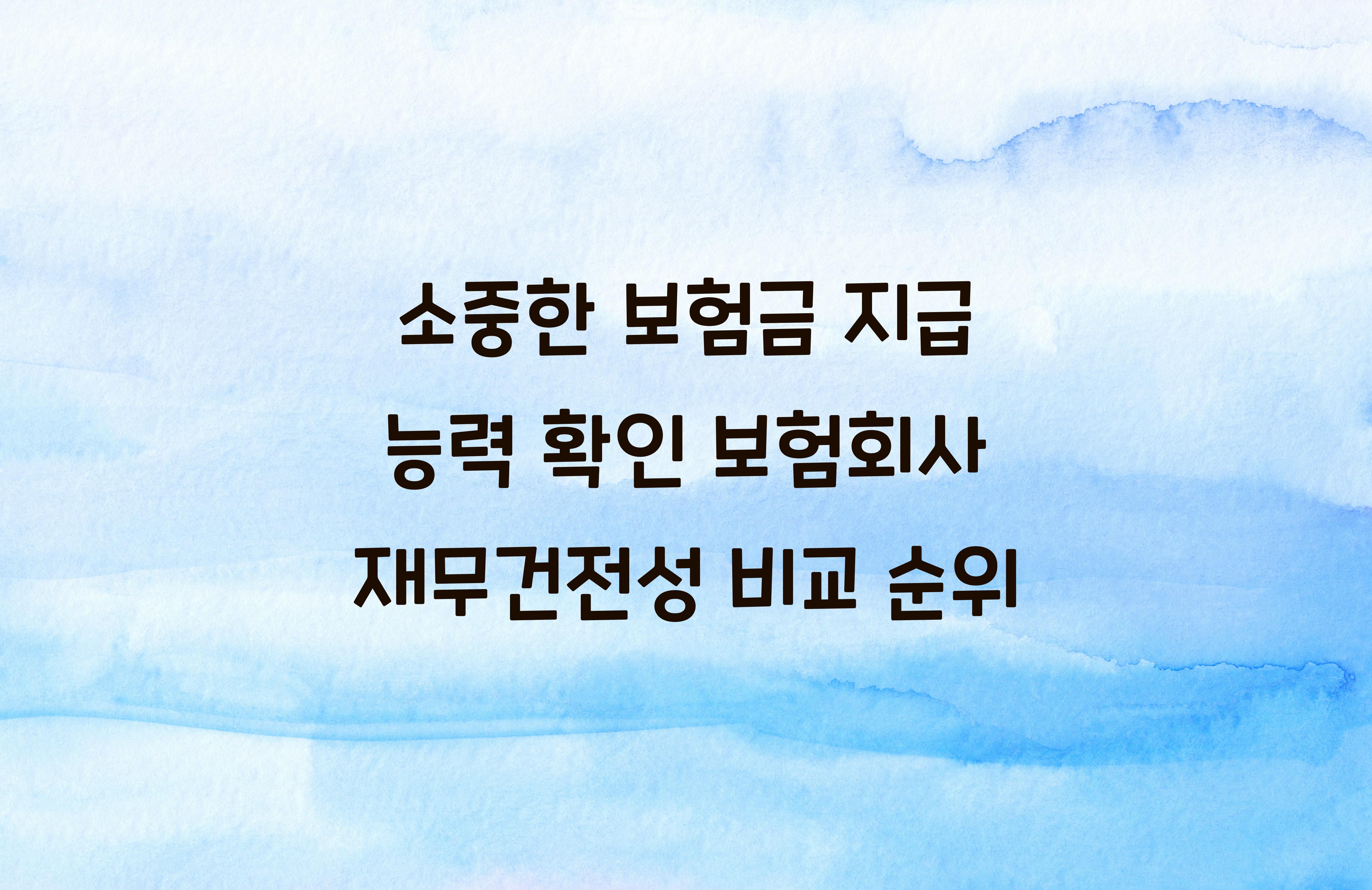 보험회사 재무건전성 비교