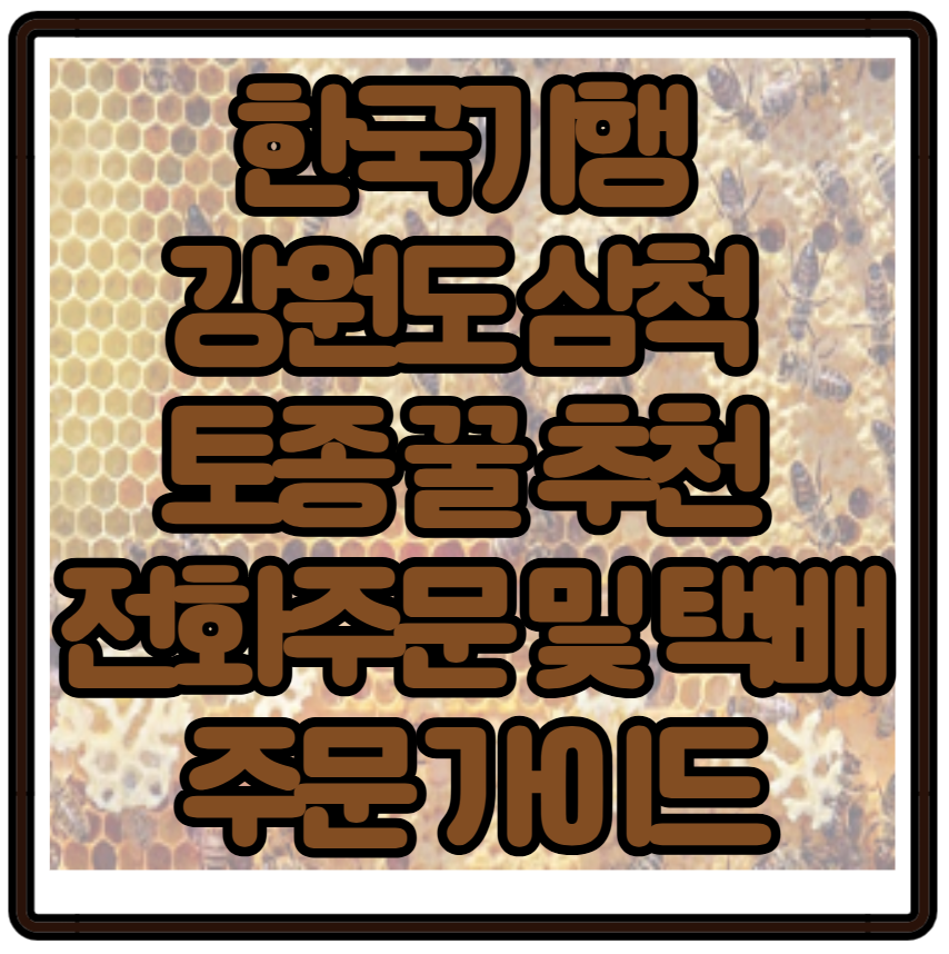 한국기행 강원도 삼척 토종 꿀 추천 전화주문 및 택배주문 가이드
