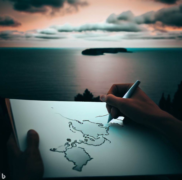 스칸디나비아 반도를 그리는 모습