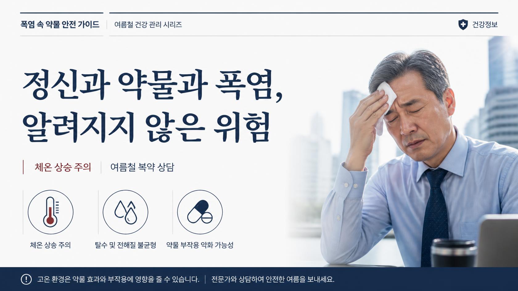 신경안정제 열사병 위험-정신과약 여름철 주의사항