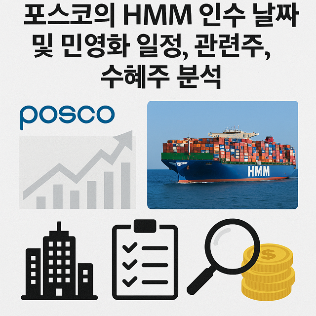 포스코의 HMM 인수 날짜 및 민영화 일정, 관련주, 수혜주 분석