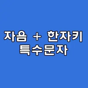 자음 한자키 특수문자