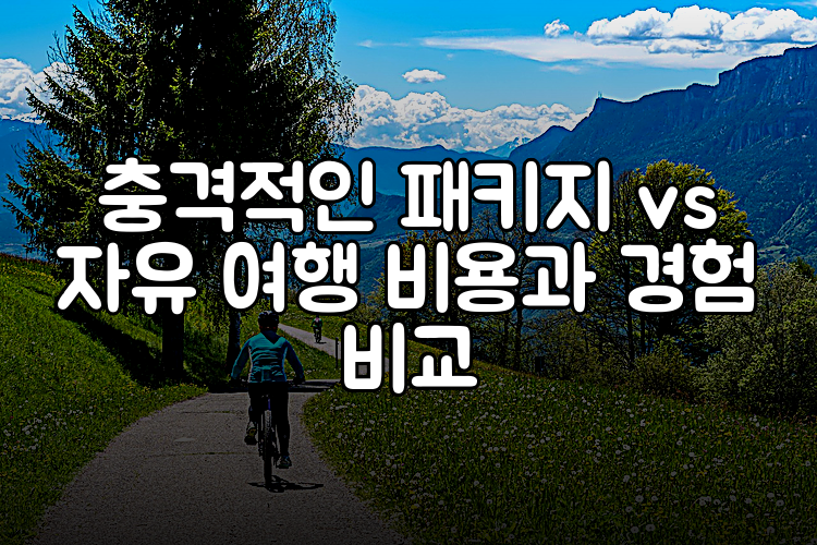 충격적인 패키지 vs 자유 여행 비용과 경험 비교