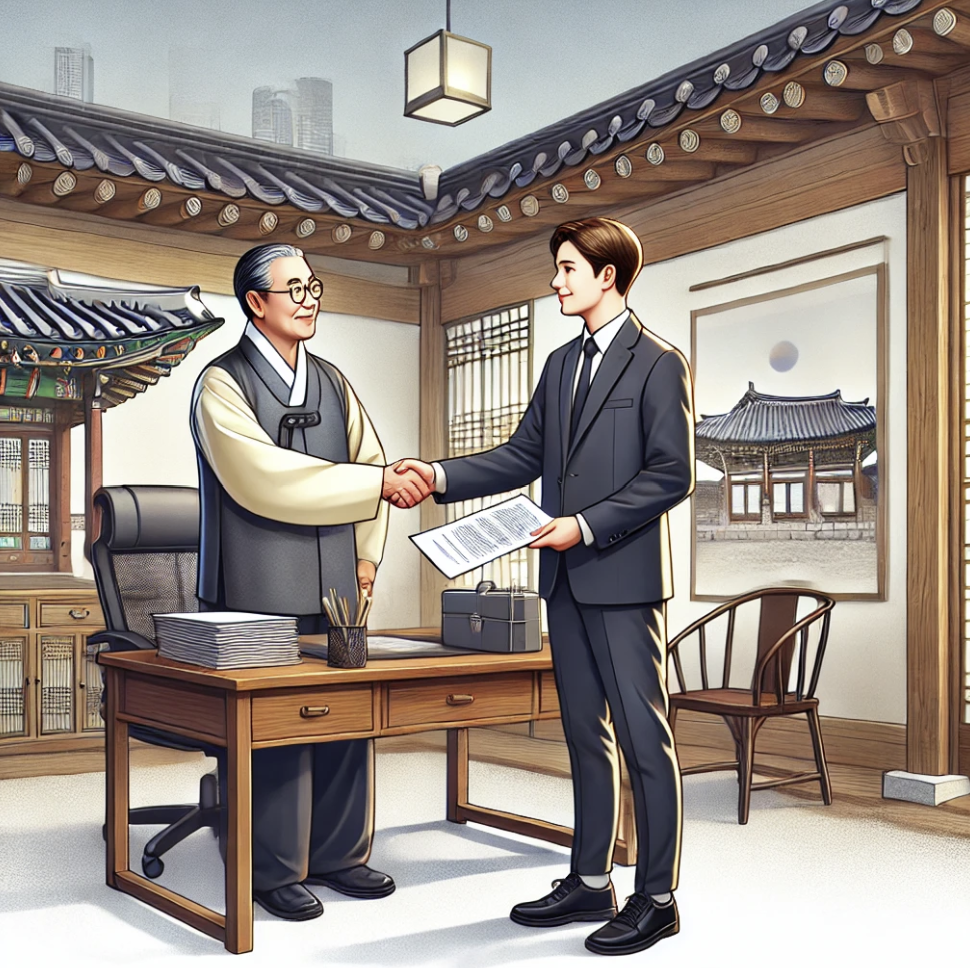 가족 간 신뢰를 상징하는 가업승계 장면