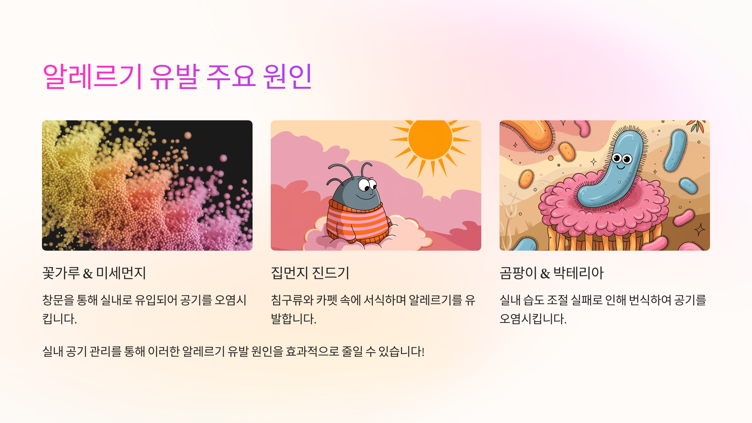 2025년 봄철 알레르기 예방을 위한 실내 공기 관리 7가지 방법