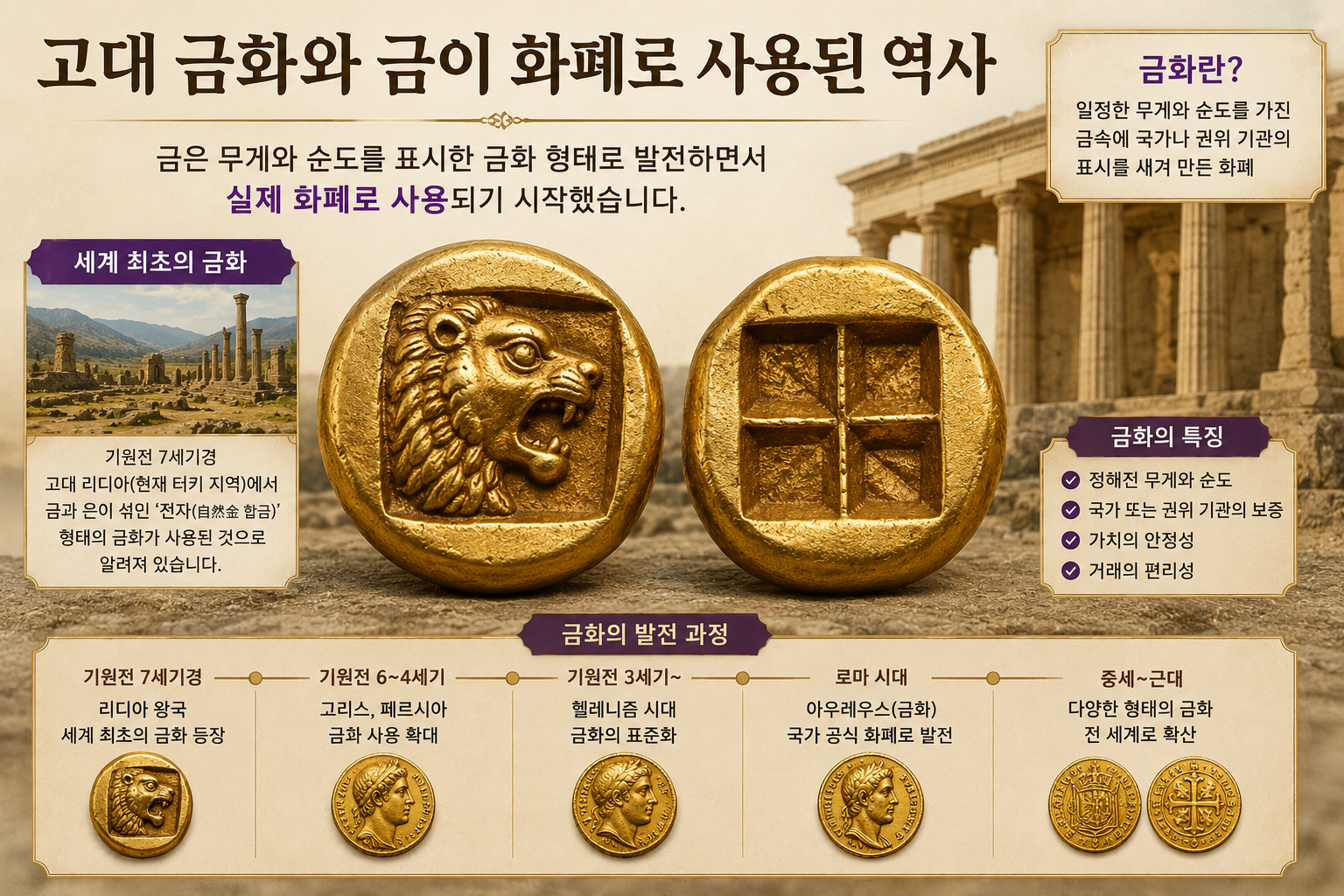 고대 금화와 금이 화폐로 사용된 역사