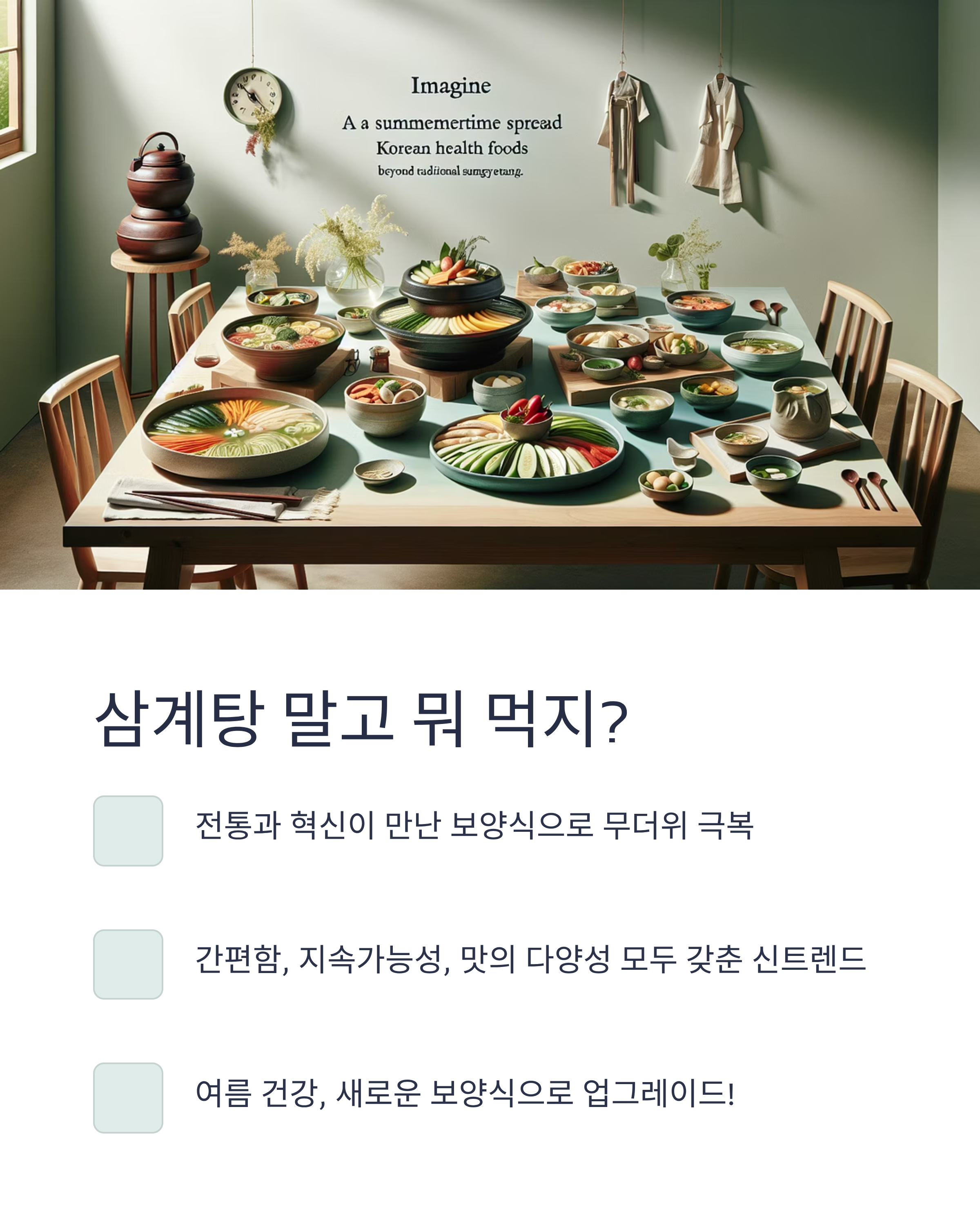 삼계탕 말고 뭐 먹지?