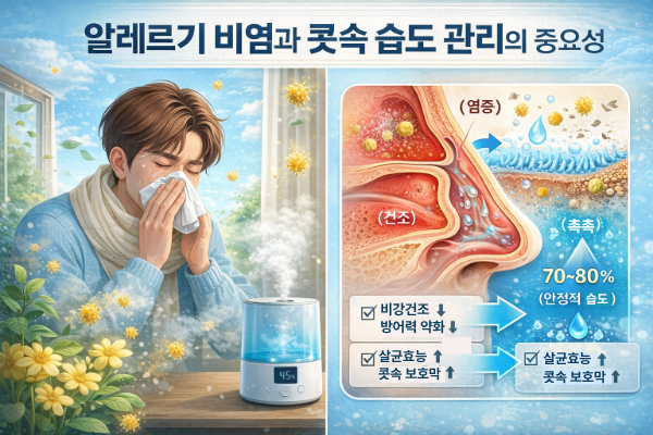 알레르기 비염과 콧속 습도 관리의 중요성 관련 이미지