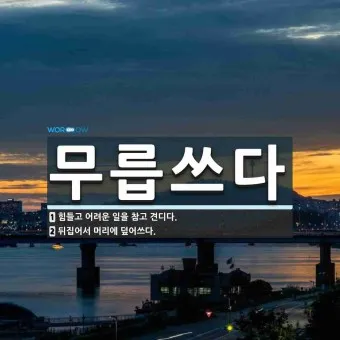 무릅쓰다 무릎쓰다 맞춤법 맞는 표현_16