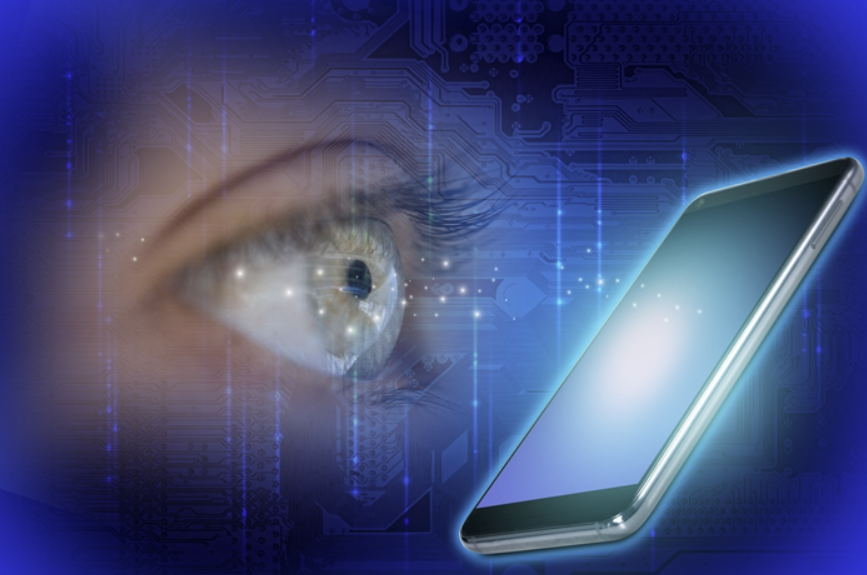 스마트폰 블루라이트와 눈 이미지