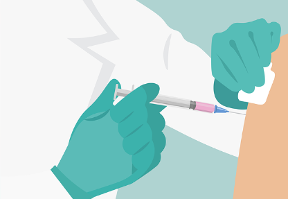 백일해 예방접종 중인 모습