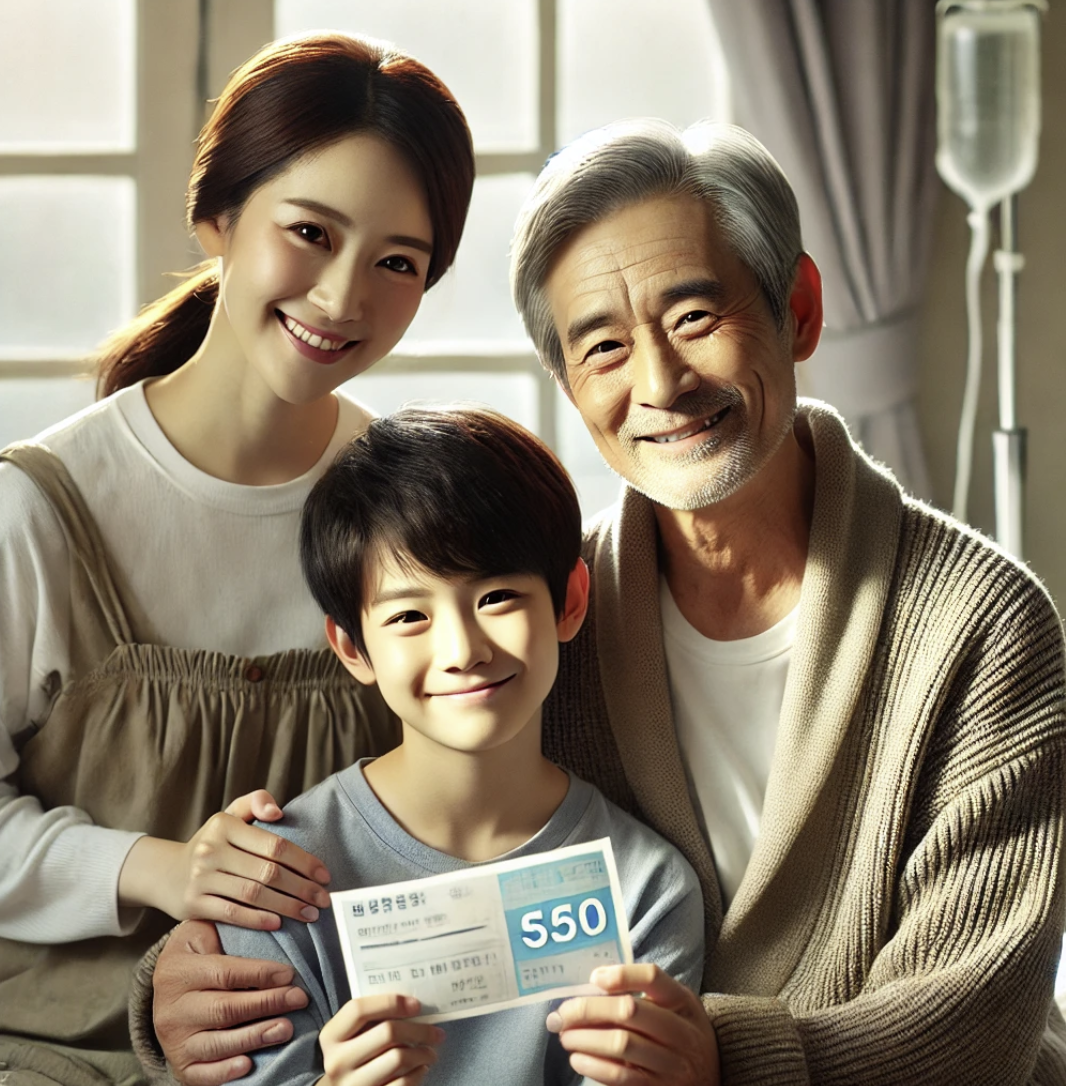 의료비 지원을 받고 안도하는 가족