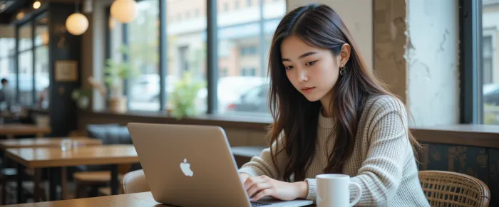 노트북 작업하는 여성 창업