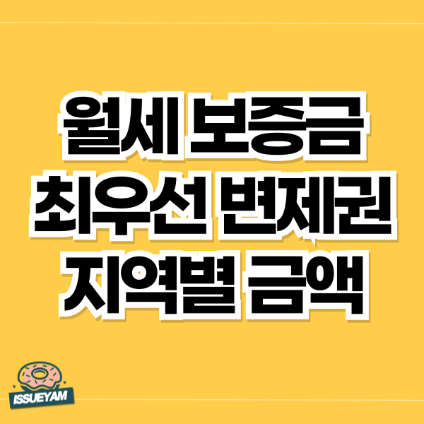 월세 소액보증금 최우선 변제 지역별 금액