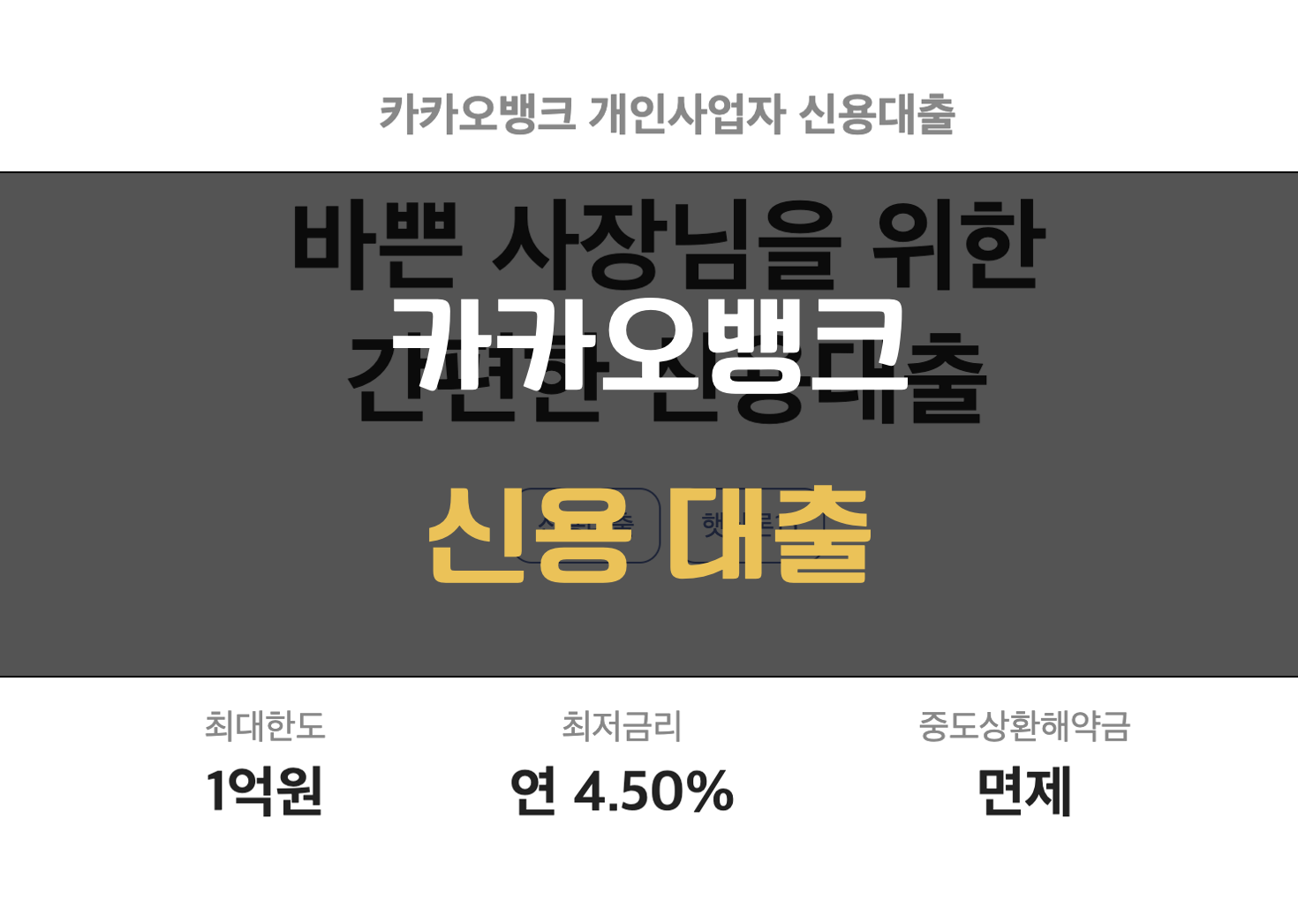카카오뱅크 개인사업자 신용대출