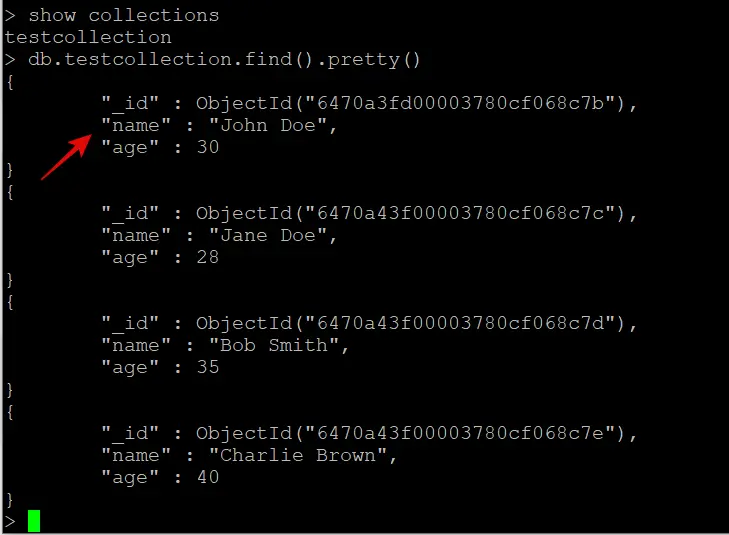 collection 구조 확인