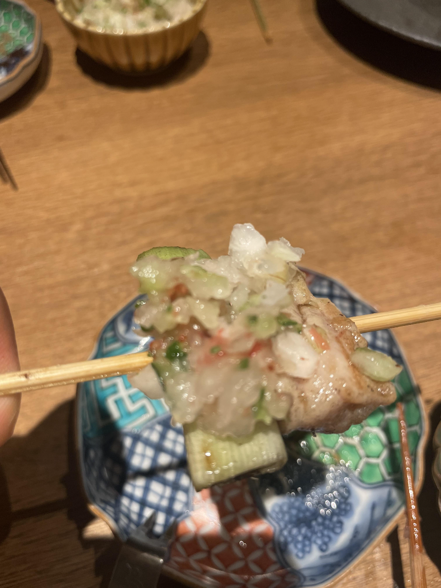 쿠마노 야키토리 레디쉬를 찍은 꼬치구이