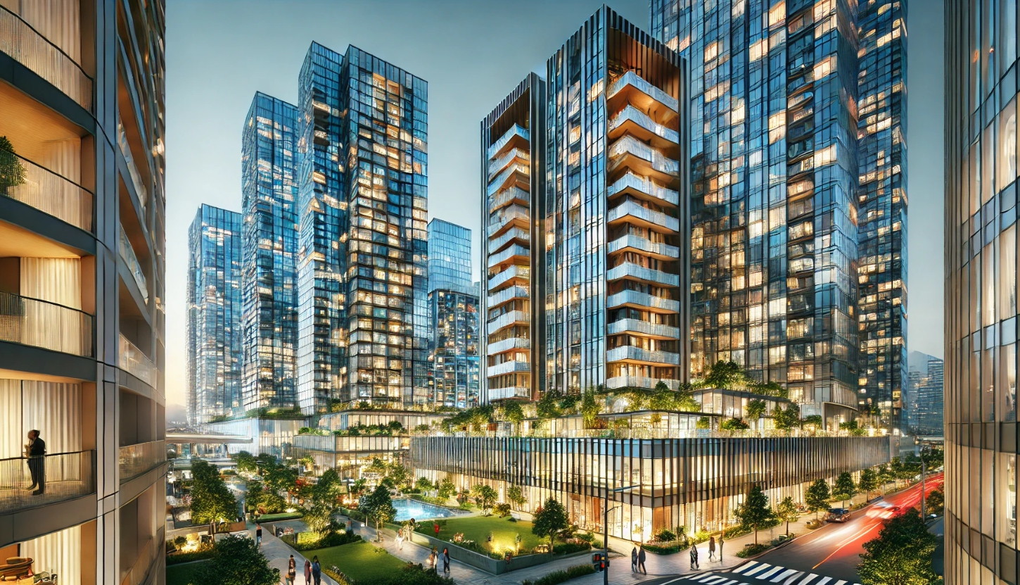 현대적이고 고급스러운 서울의 고층 아파트 단지