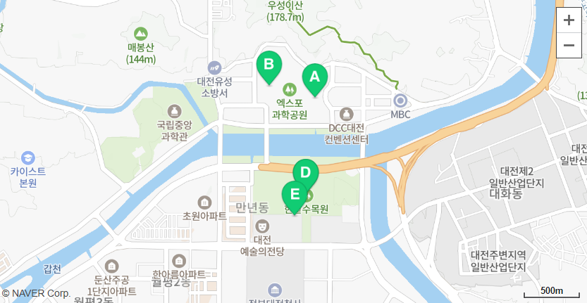 대전 비어위크 주차장 물빛공원