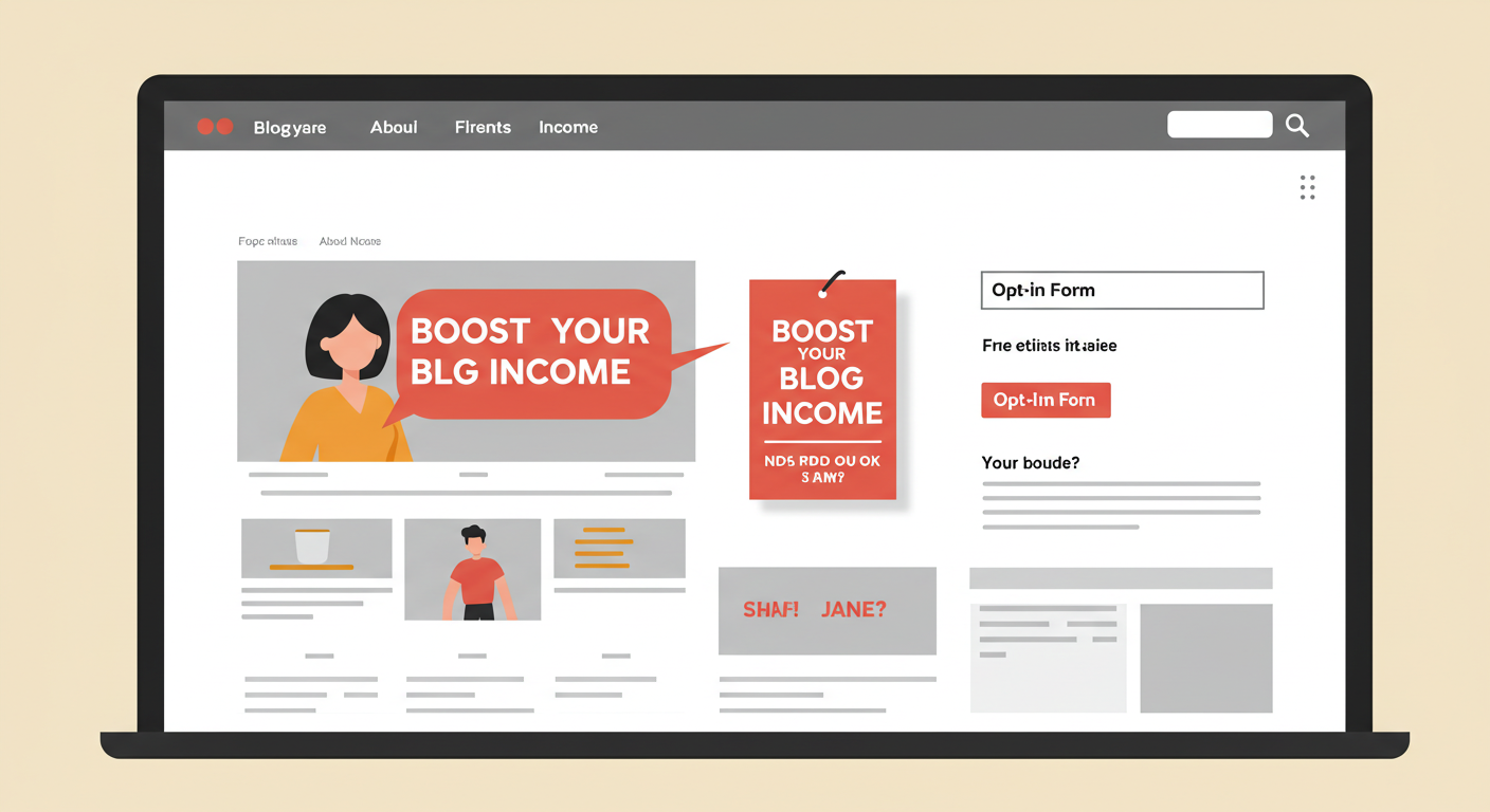 이메일 수집을 유도하는 PDF 리드 자석과 폼이 포함된 블로그 화면