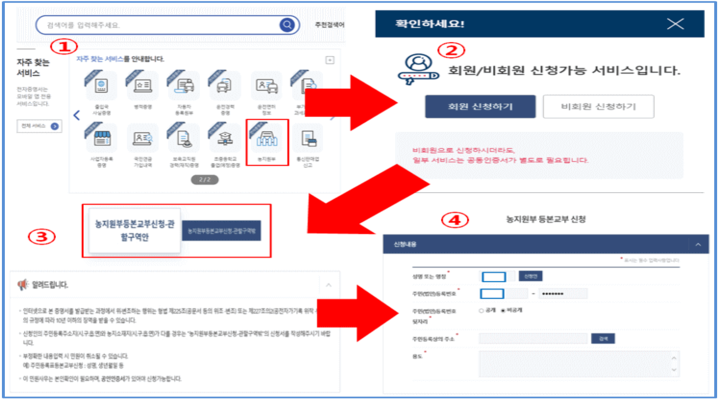 정부24-홈페이지-농지원부-발급-방법