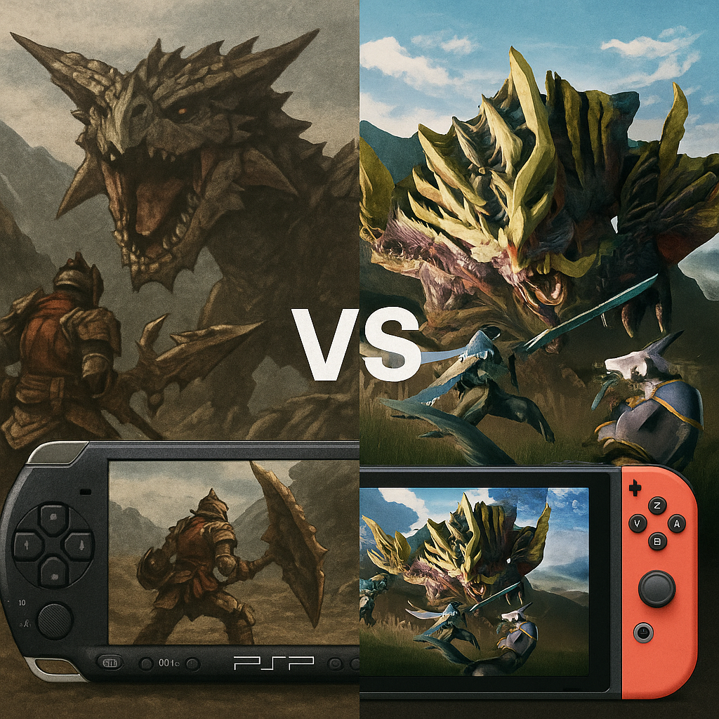 몬스터헌터 PSP vs 스위치 (휴대성, 조작, 콘텐츠)