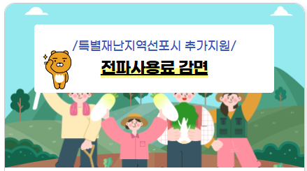 특별 재난지역 선포시 추가지원