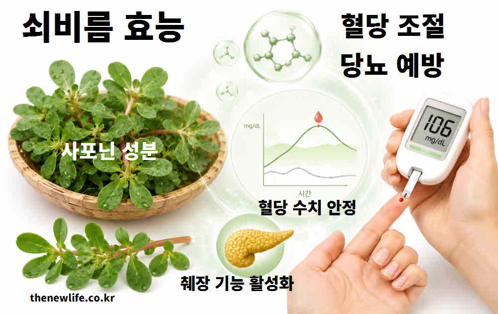 쇠비름 효능 혈당 조절 당뇨 예방