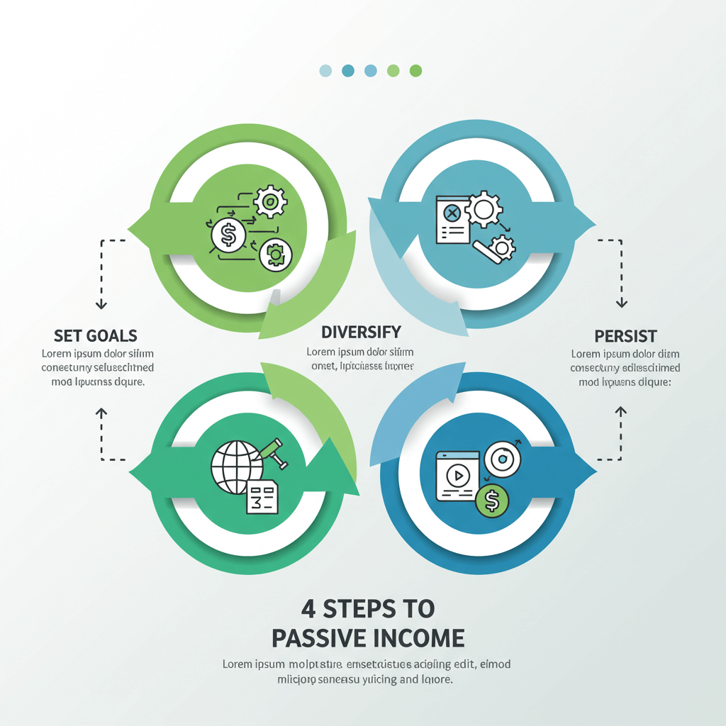 패시브 인컴 구축 4단계 인포그래픽