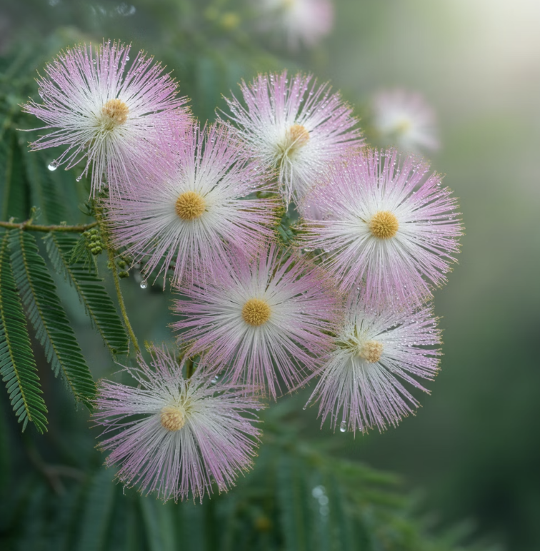 여름밤을 수놓는 분홍색 부채꽃