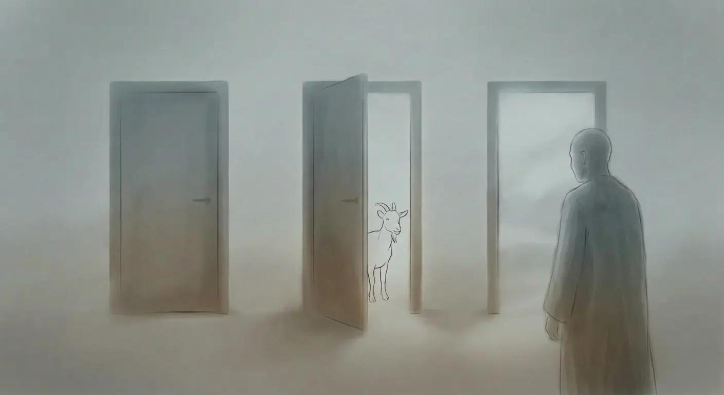 An illustration representing a thought experiment that reveals judgment by omitting questions