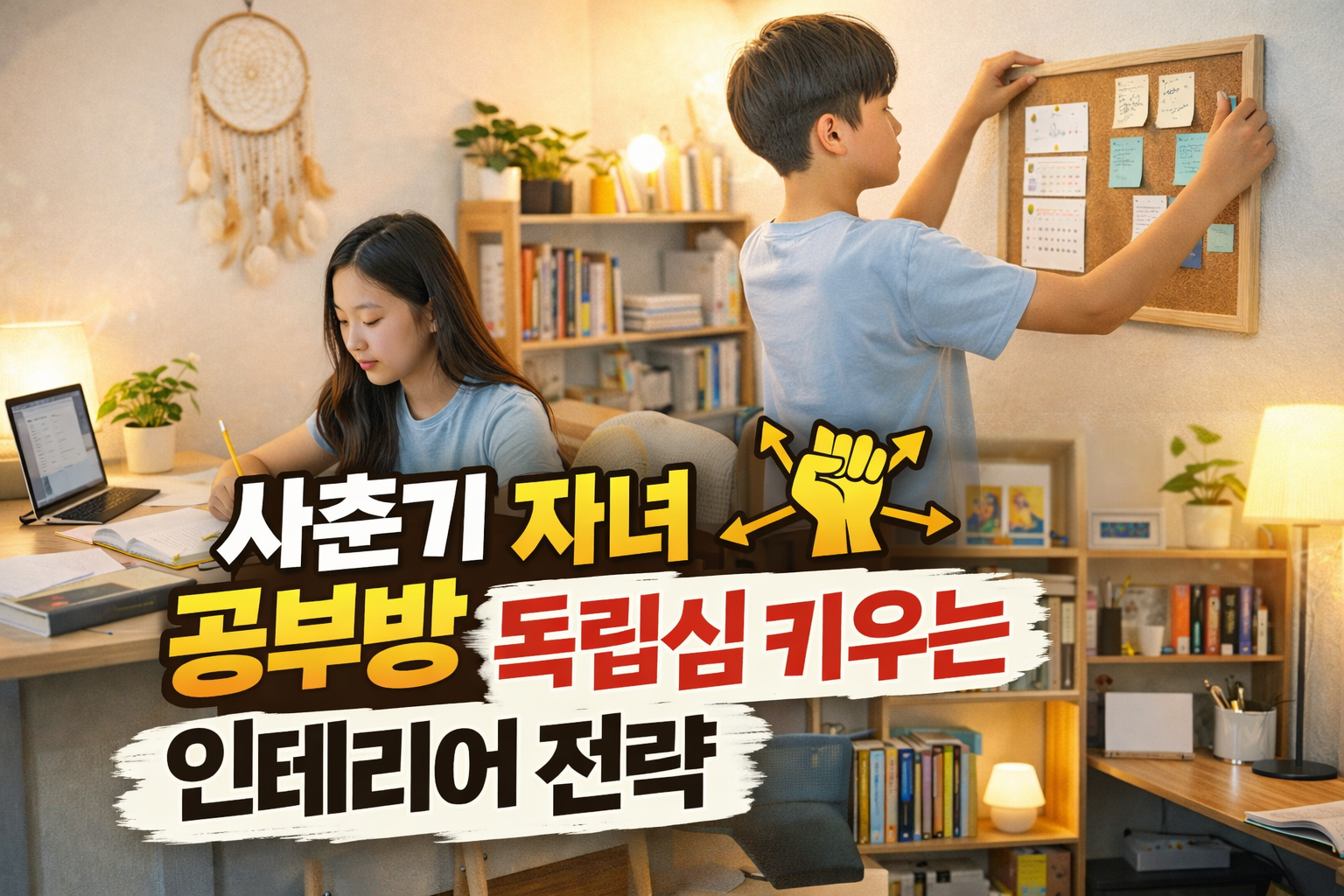 사춘기 자녀의 독립심을 키우는 공부방 인테리어 전략