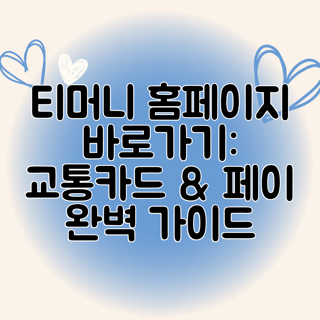티머니 홈페이지 바로가기 교통카드 &amp; 페이 완벽 가이드