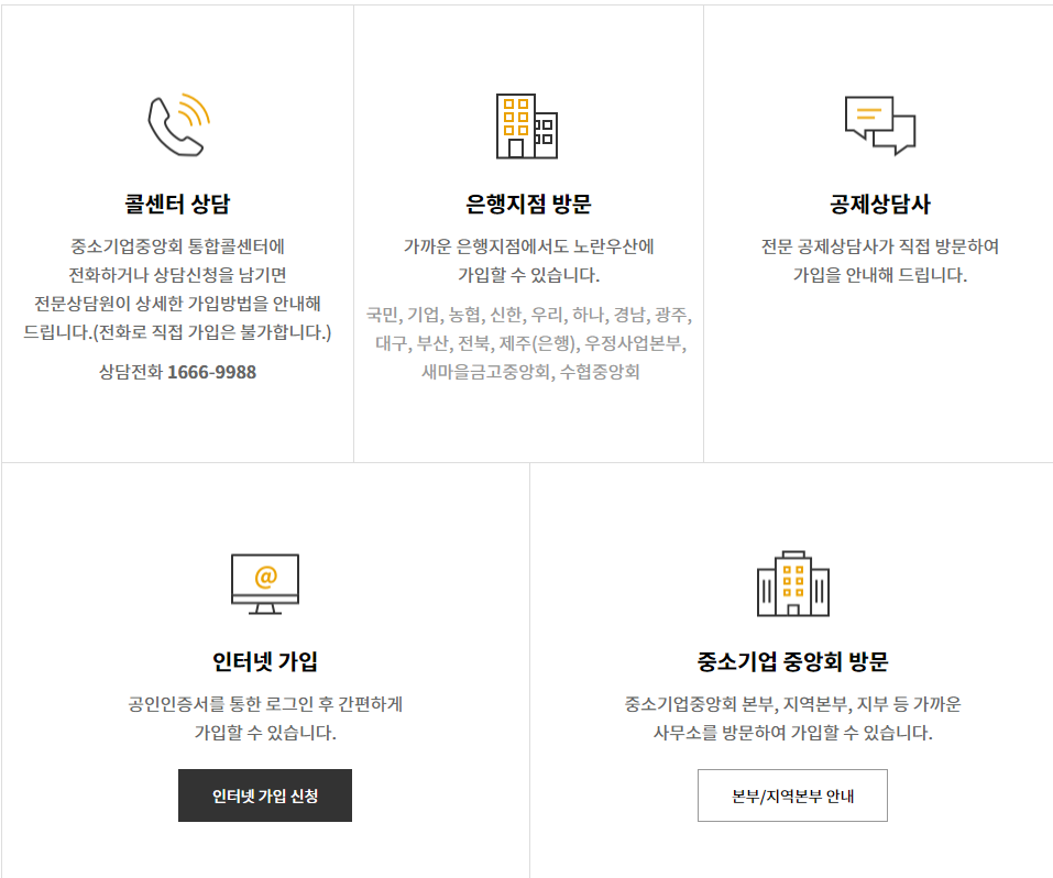 노란우산공제 가입방법