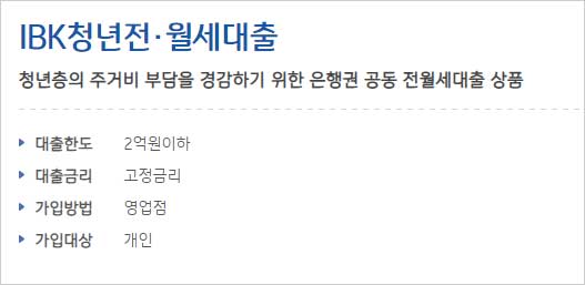 IBK기업은행-청년-전세자금대출-월세대출-간단-설명-이미지