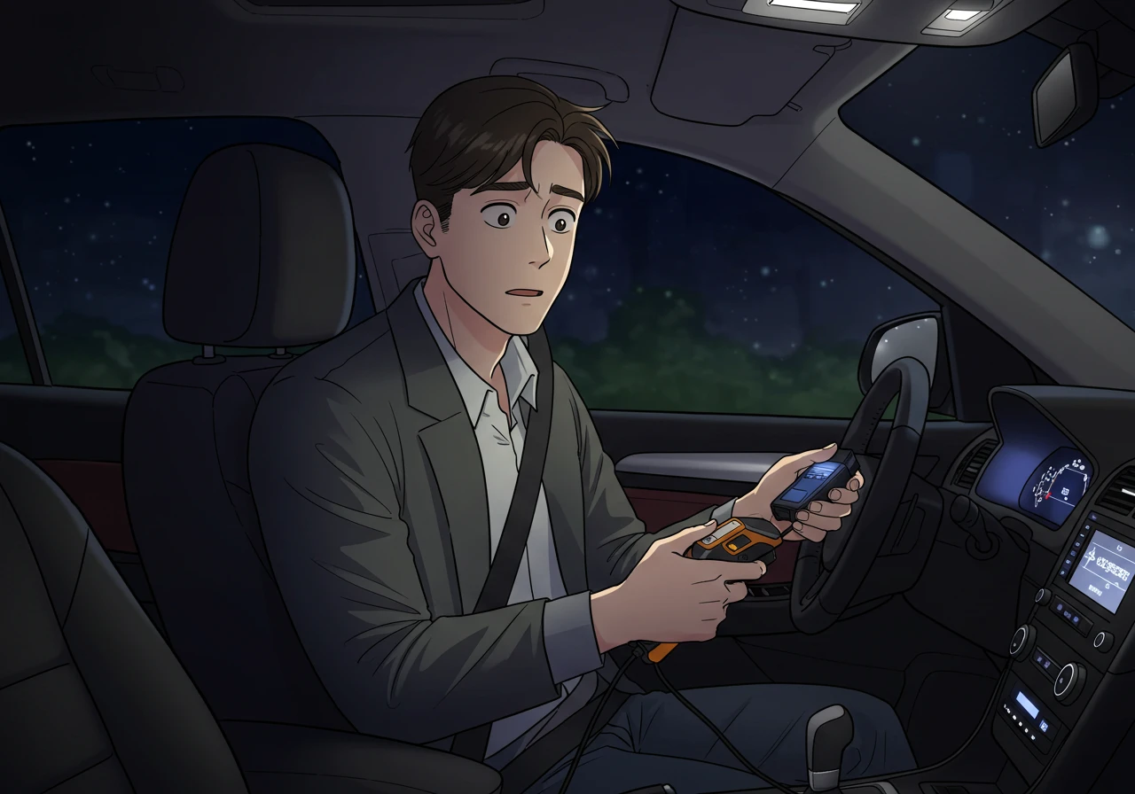 남자가-전기오류로-남감해-하는-모습