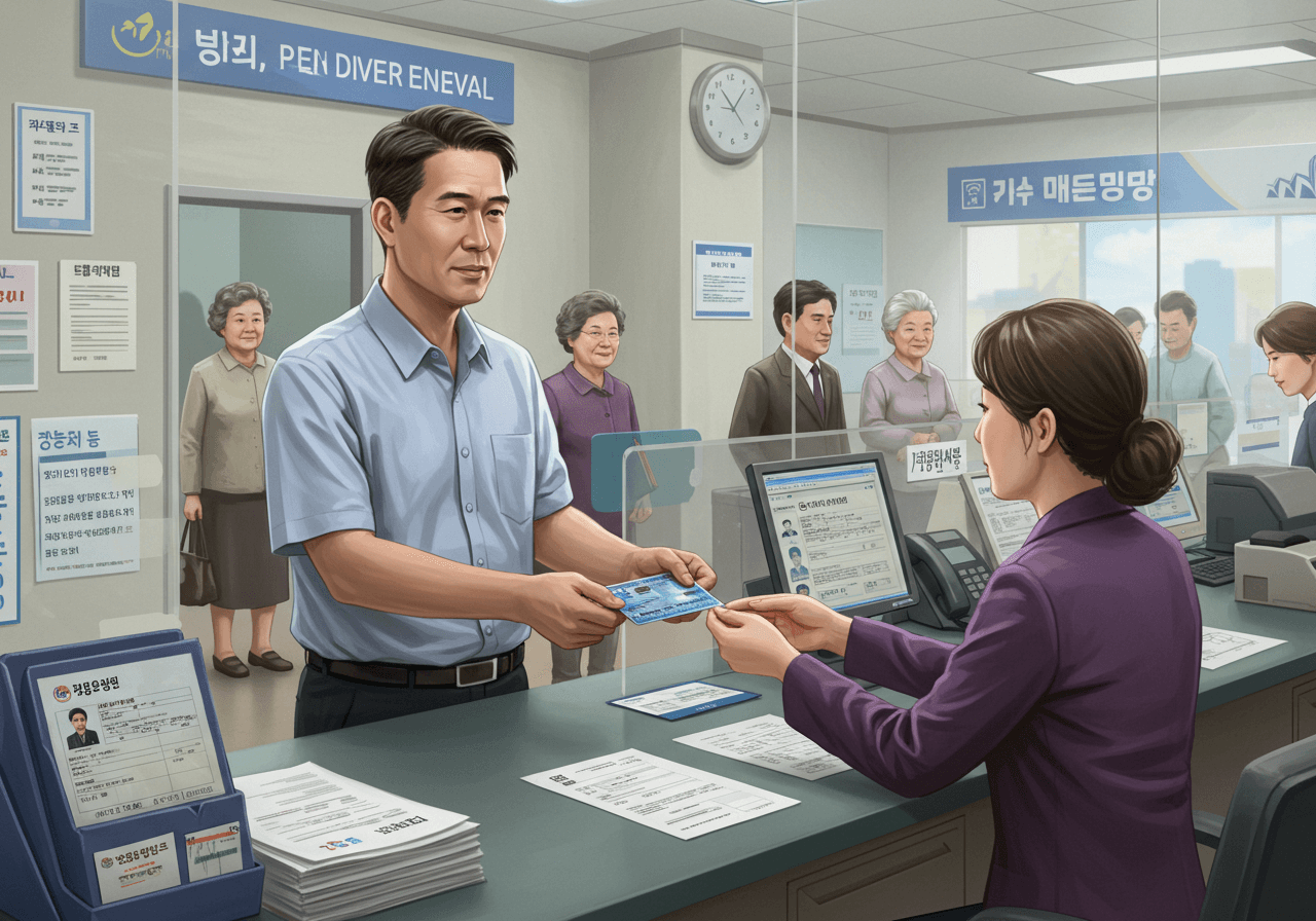 운전면허증 발급 받는 사진