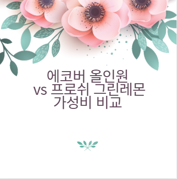 에코버 올인원 vs 프로쉬 그린레몬 가성비 비교