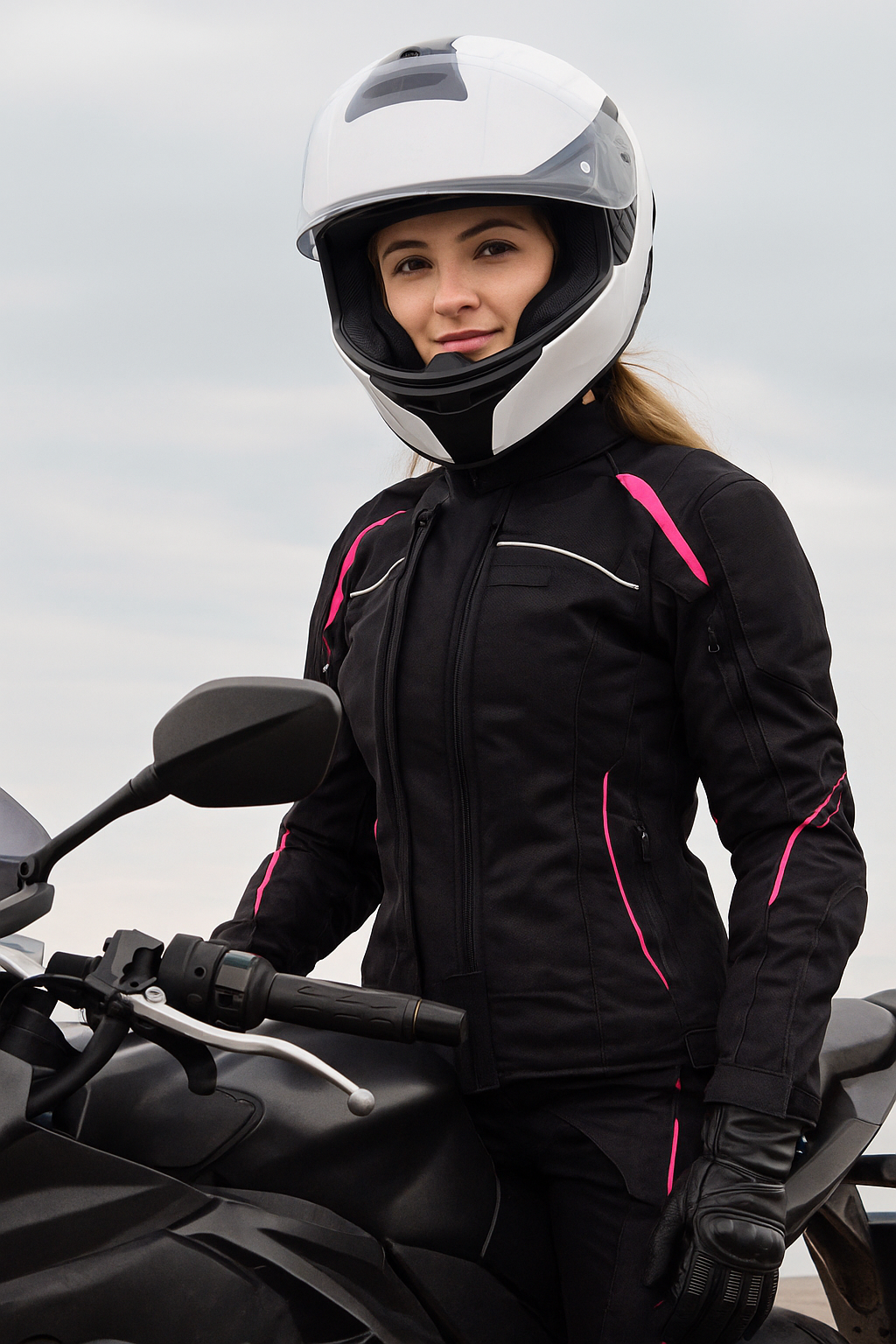 오토바이를 타는 여성