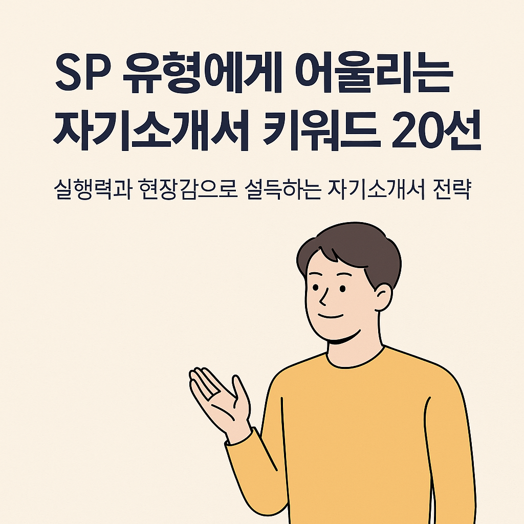 SP 유형에게 어울리는 자기소개서 키워드 20선