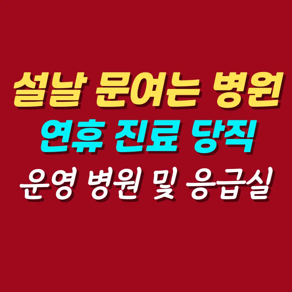 설날-문여는-병원-어디
