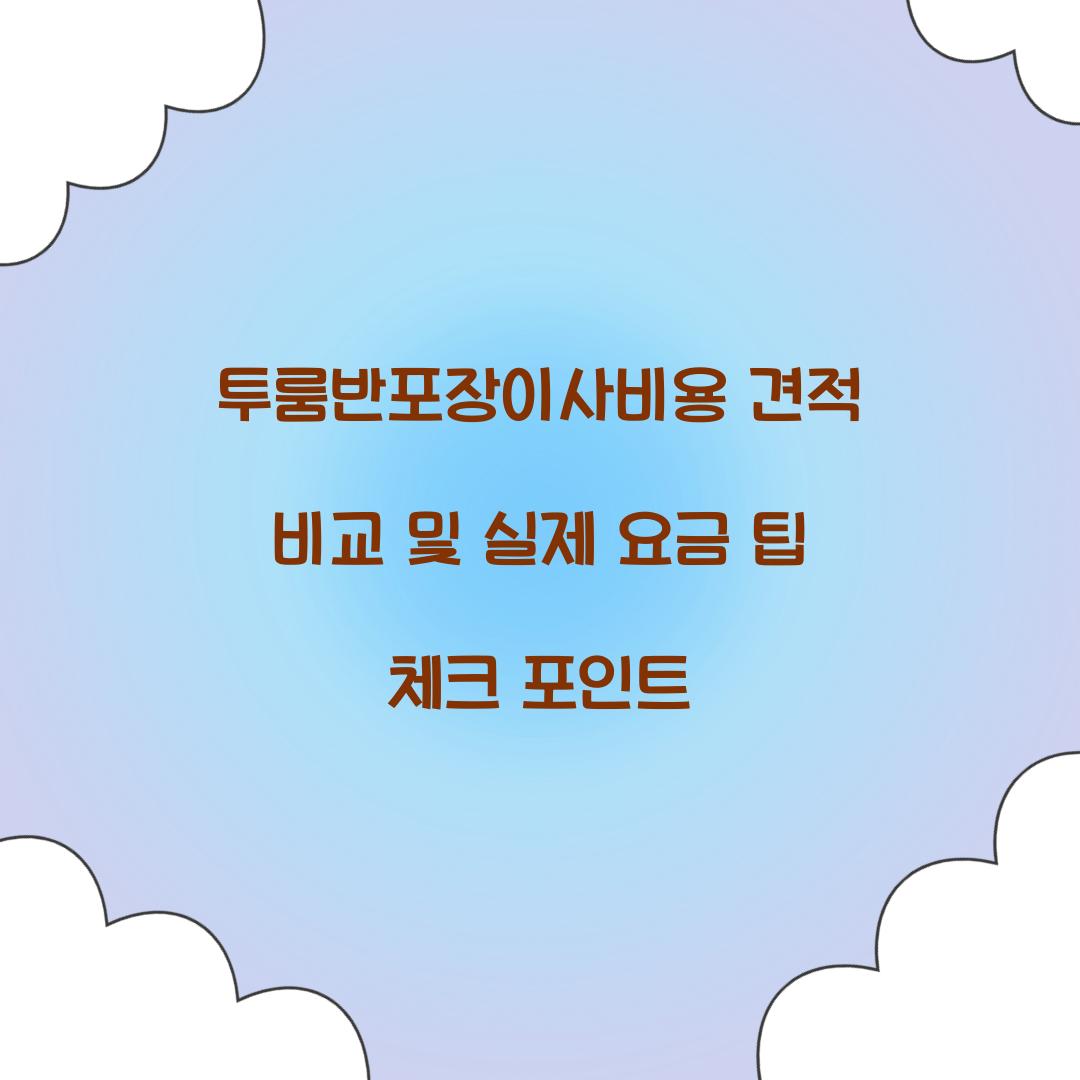 투룸반포장이사비용