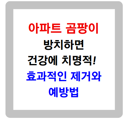 아파트 곰팡이, 방치하면 건강에 치명적! 효과적인 제거와 예방법