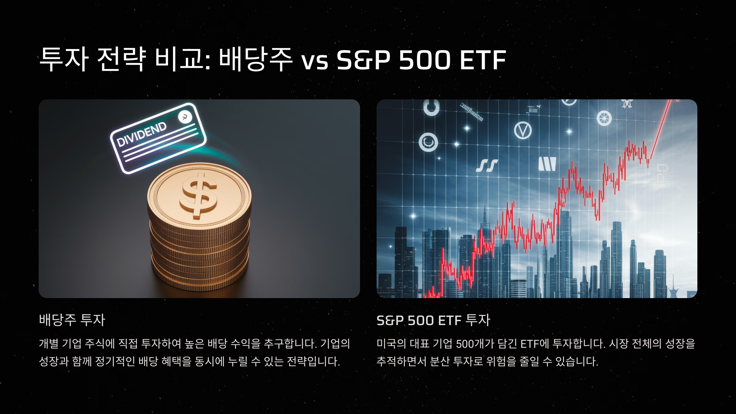 배당주 투자와 S&amp;P 500 ETF 비교