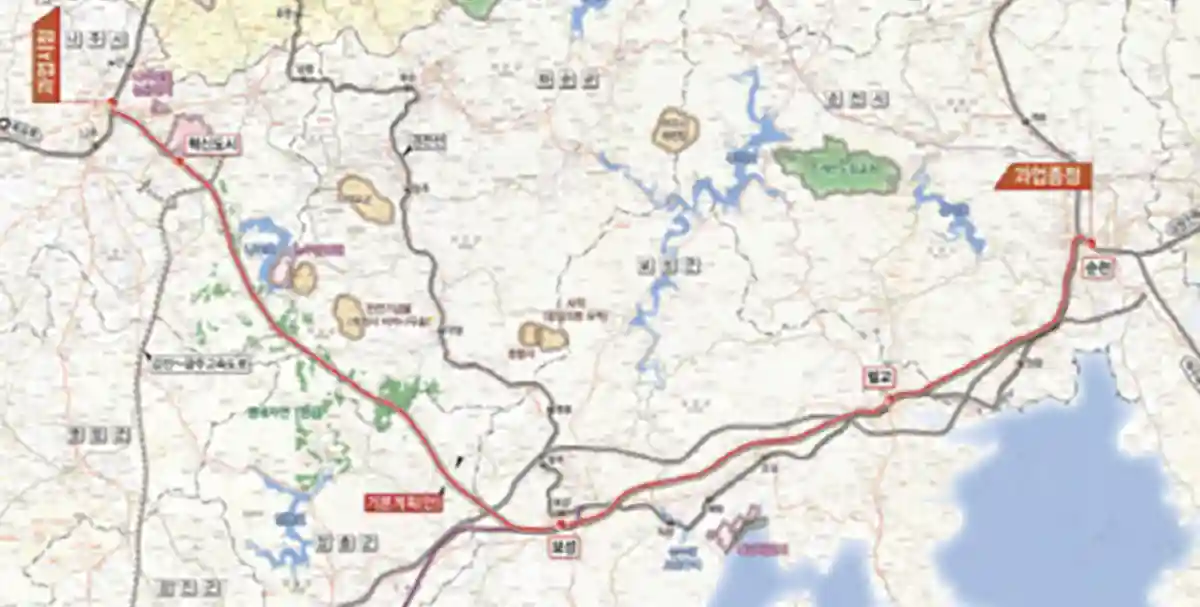 광주역~광주송정역~보성역~별교역~순천역-노선도-지도