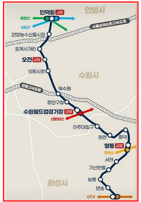 동탄인덕원선 노선도